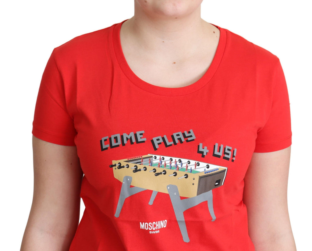 T-shirt imprimé Moschino Red Cotton Come Play 4 Us
