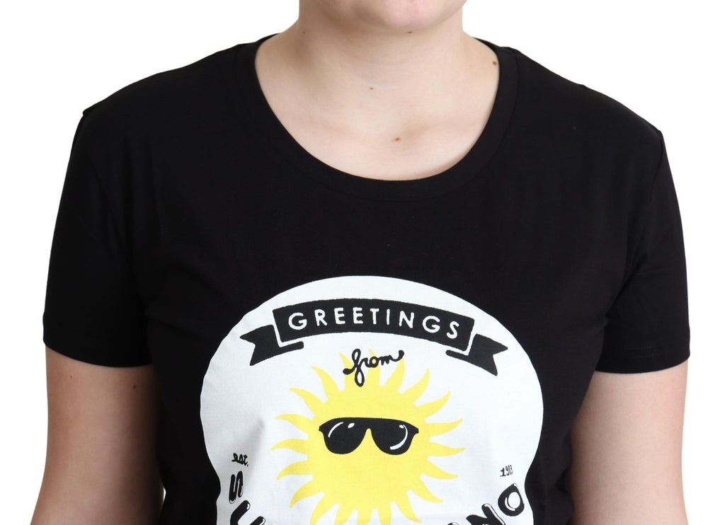 T-shirt Moschino en coton noir avec imprimé Sunny Milano