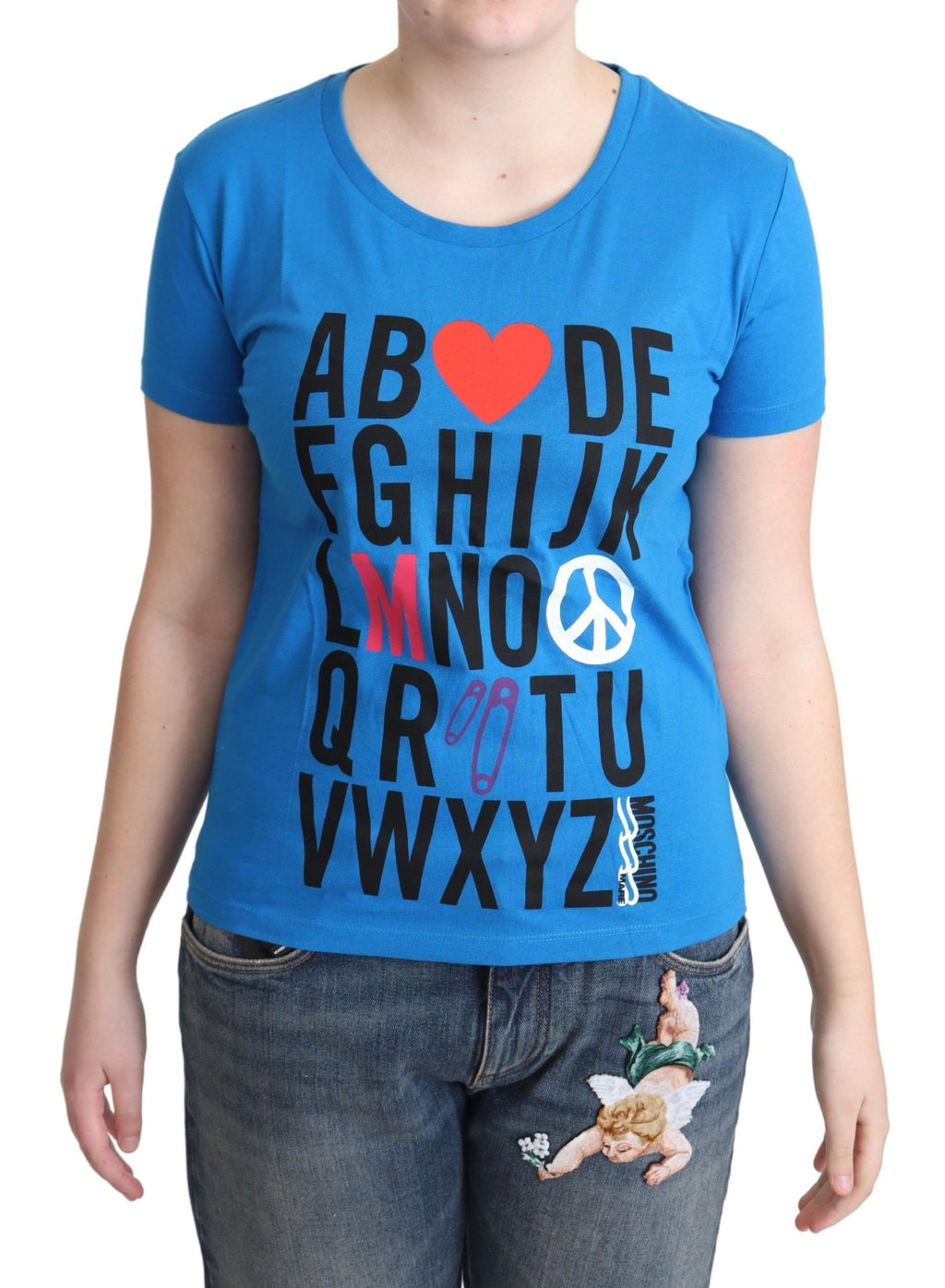 Hauts Moschino en coton bleu imprimé lettres alphabet