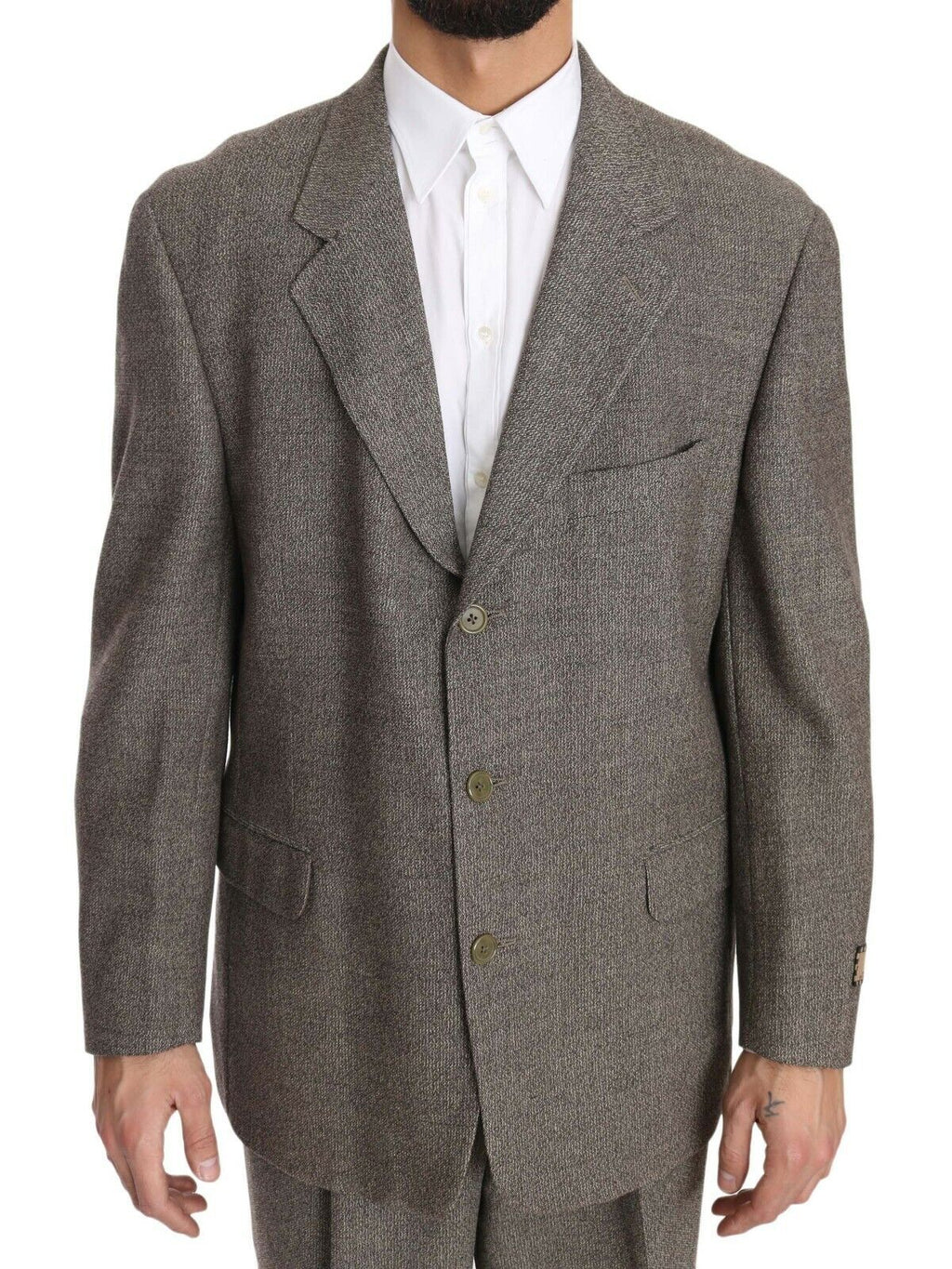 Fendi brown single-breasted wool suit