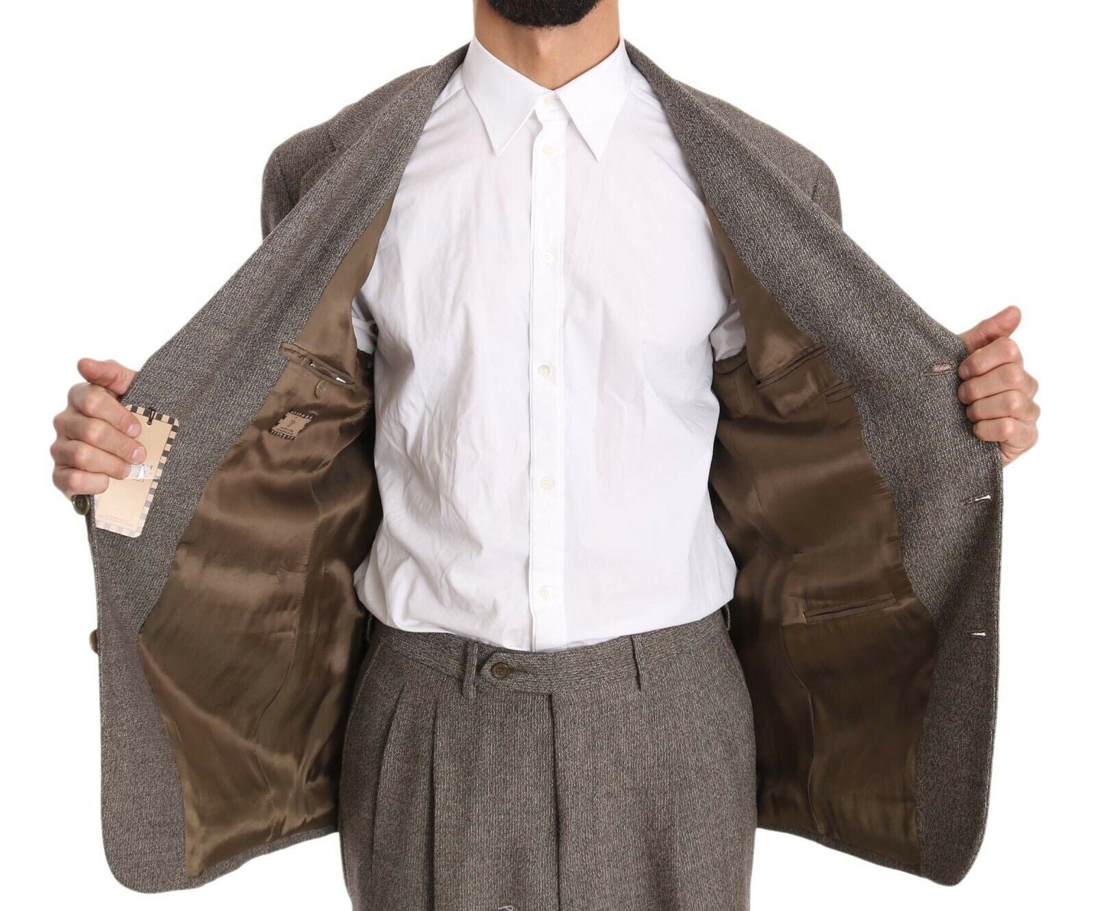 Fendi brown single-breasted wool suit
