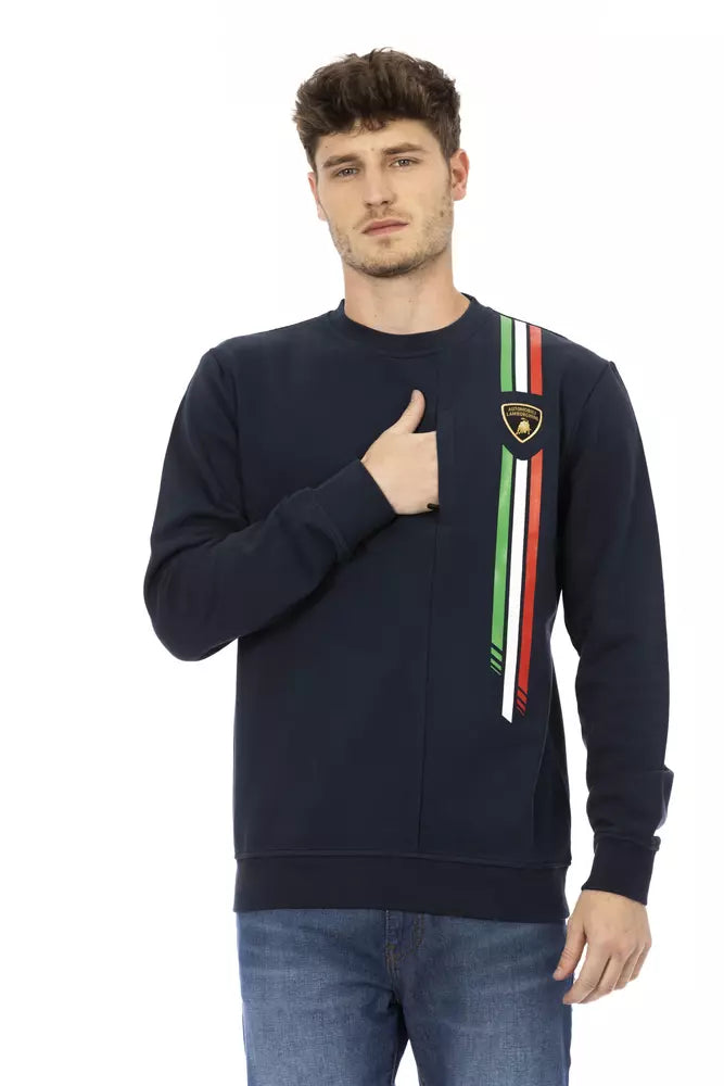 Automobili Lamborghini Blauer Baumwoll-Pullover für Herren