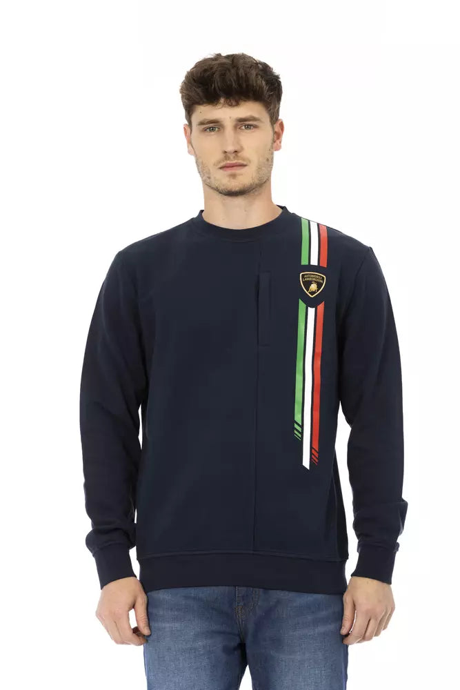 Automobili Lamborghini Blauer Baumwoll-Pullover für Herren