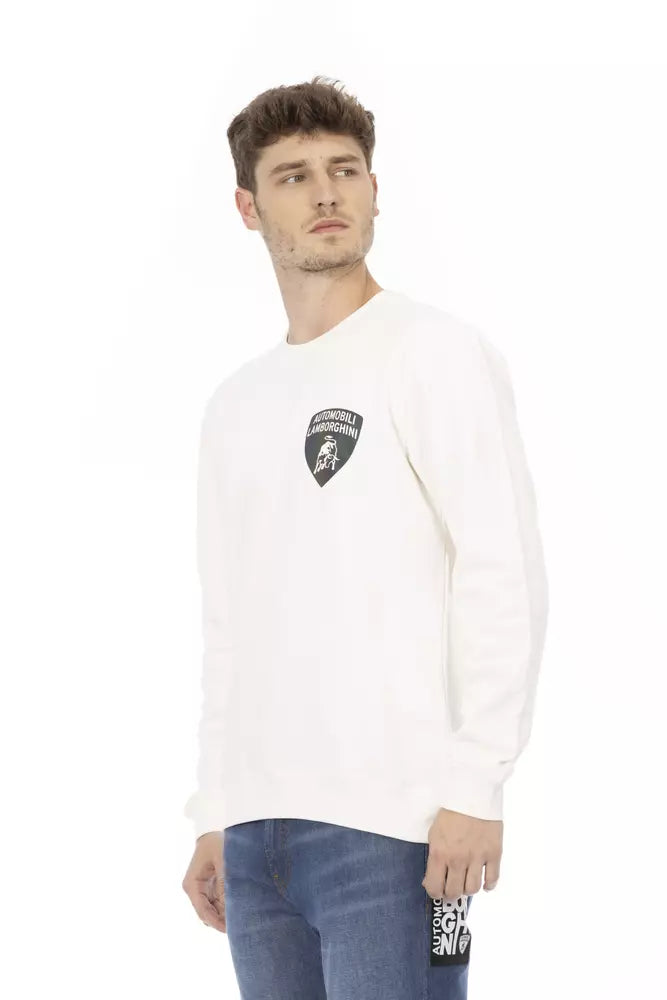 Automobili Lamborghini Weißer Herren-Sweater aus Baumwolle