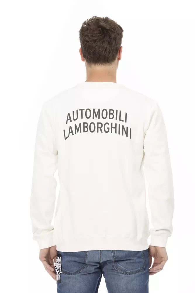 Automobili Lamborghini Weißer Herren-Sweater aus Baumwolle