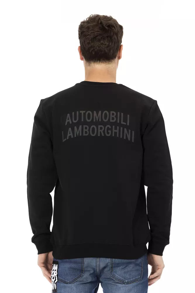 Automobili Lamborghini Schwarzer Herren-Pullover aus Baumwolle