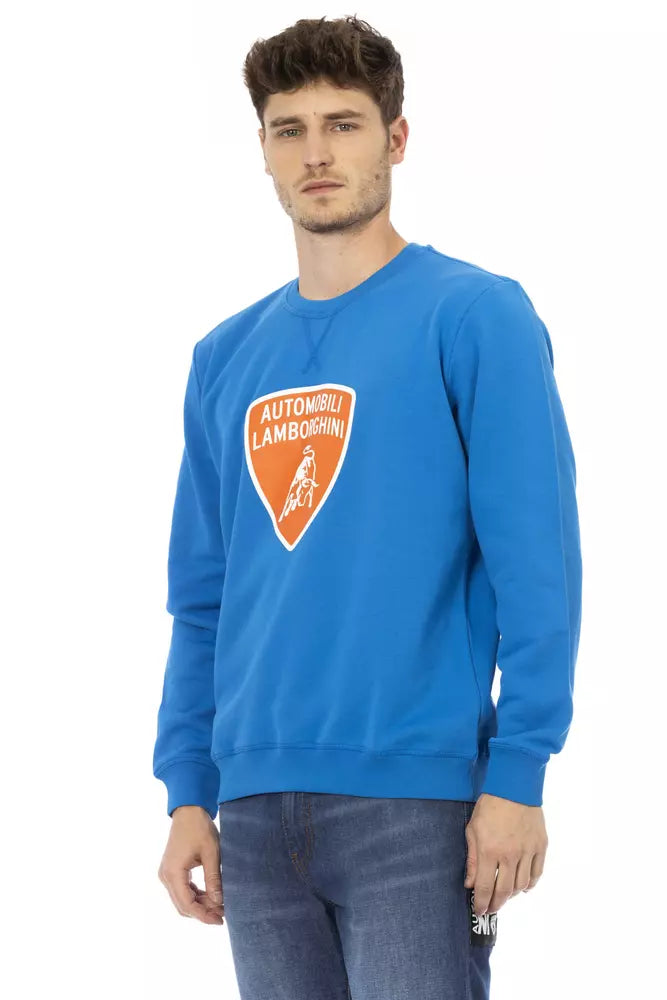 Automobili Lamborghini Blauer Baumwollpullover für Herren