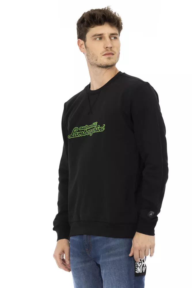 Automobili Lamborghini Schwarzer Herren-Pullover aus Baumwolle