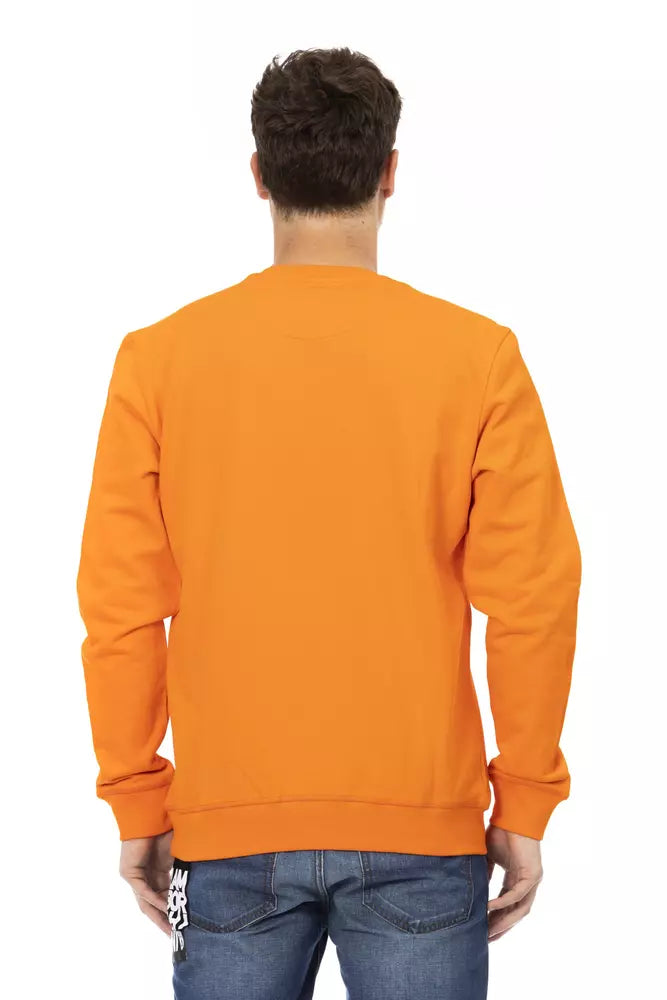 Automobili Lamborghini Orangefarbener Herren-Pullover aus Baumwolle