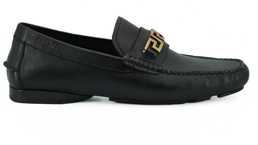 Versace Elegant men's loafers in black calfskin