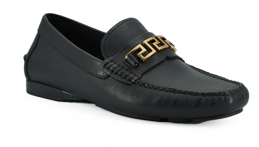 Versace Elegant men's loafers in black calfskin