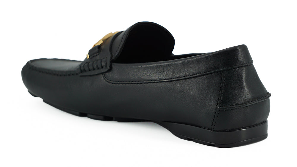 Versace Elegant men's loafers in black calfskin