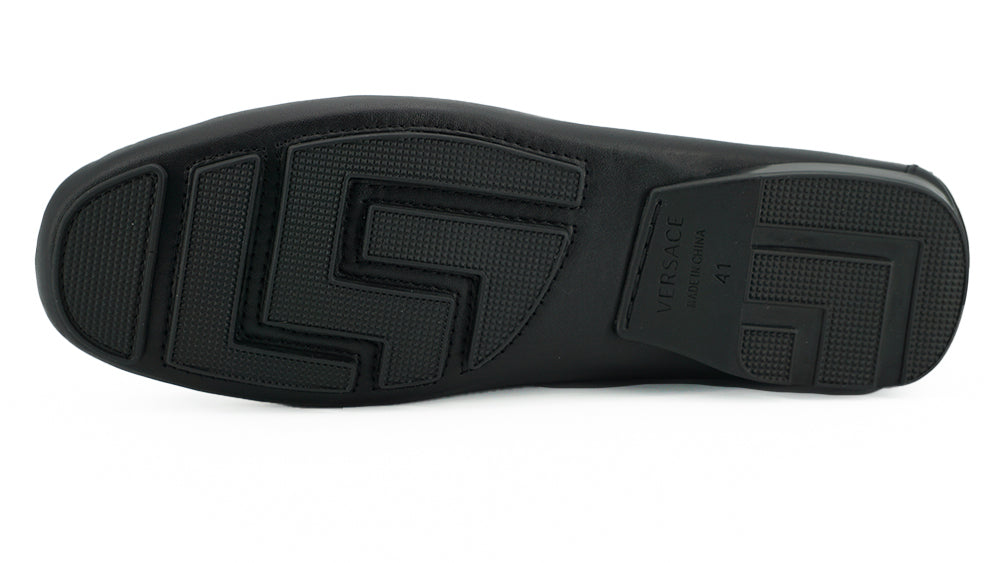 Versace Elegant men's loafers in black calfskin