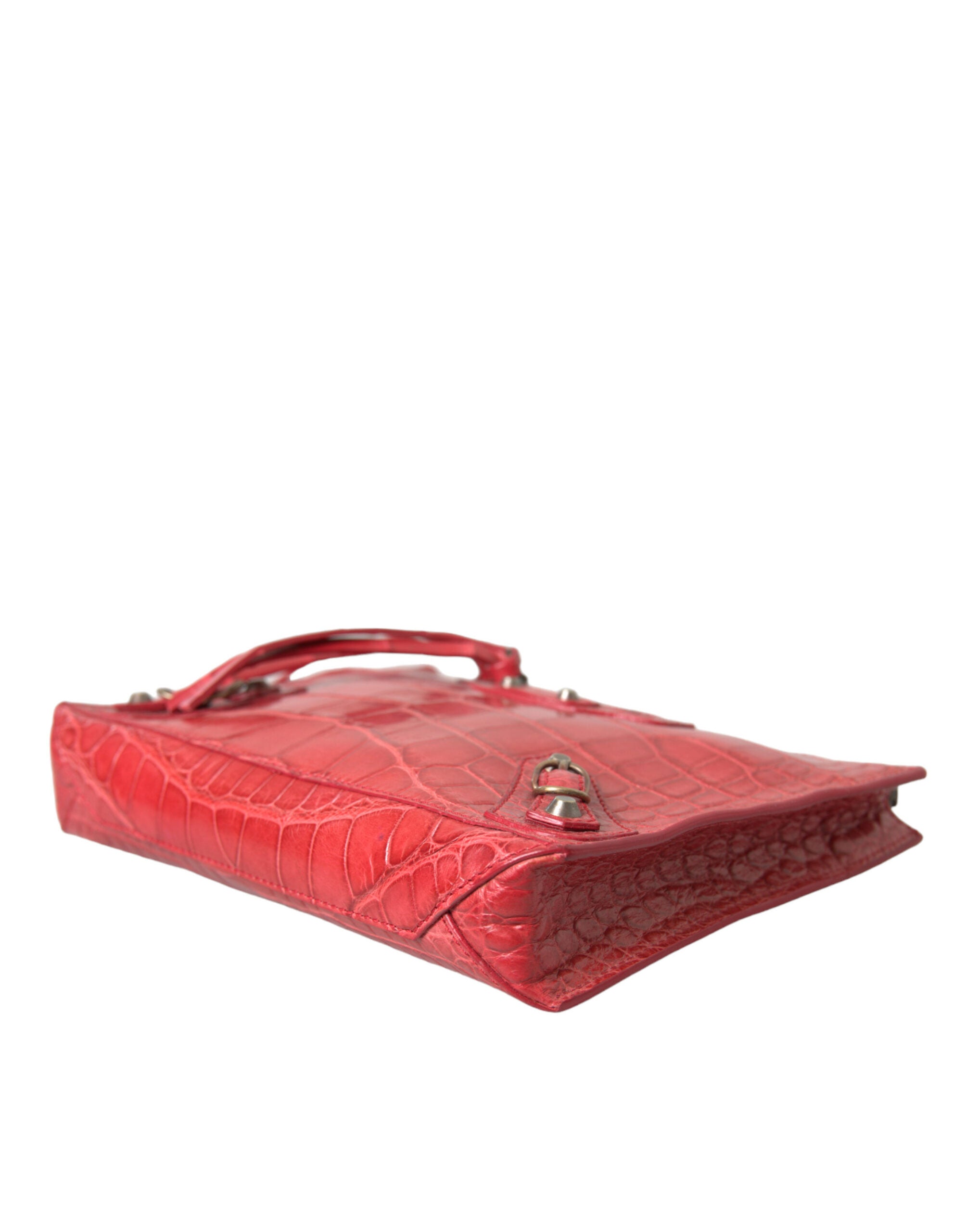 Balenciaga Rote exotische Haut Leder Classic Pouch Geldbörse Handgelenk Tasche