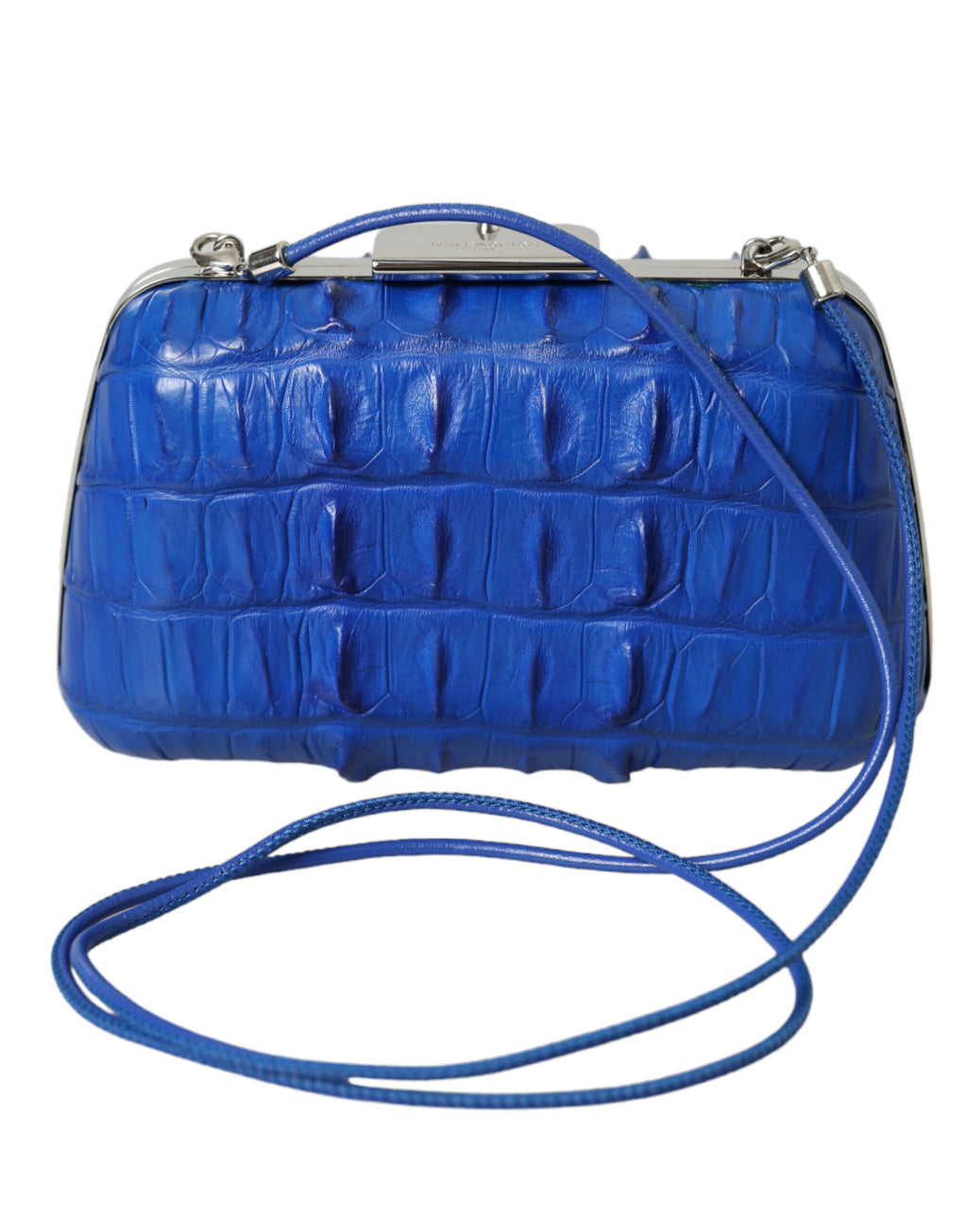 Sac bandoulière Balenciaga en cuir exotique bleu, pochette rigide