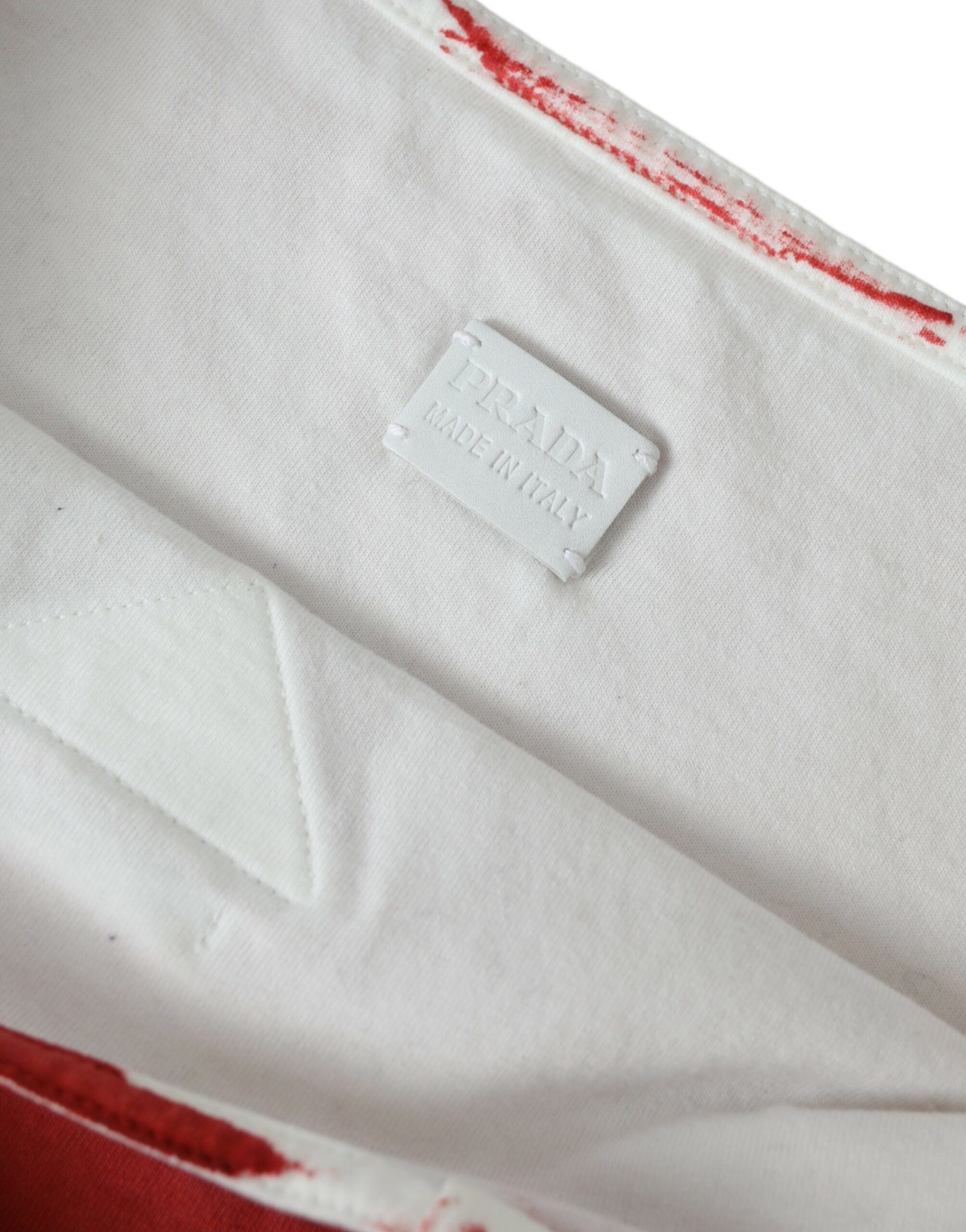 Prada Rote Jersey-Stofflogo-Schulter-Einkaufstasche