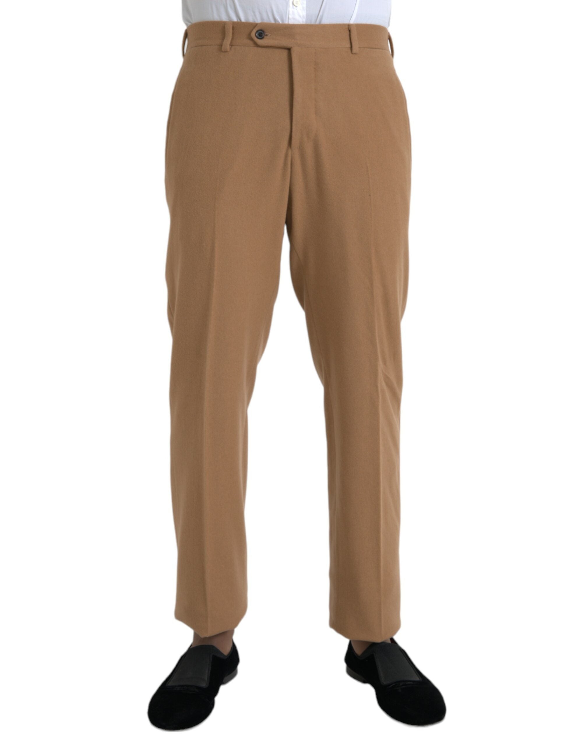 Prada Beige Cashmere Men's Straight Fit Dress Pants