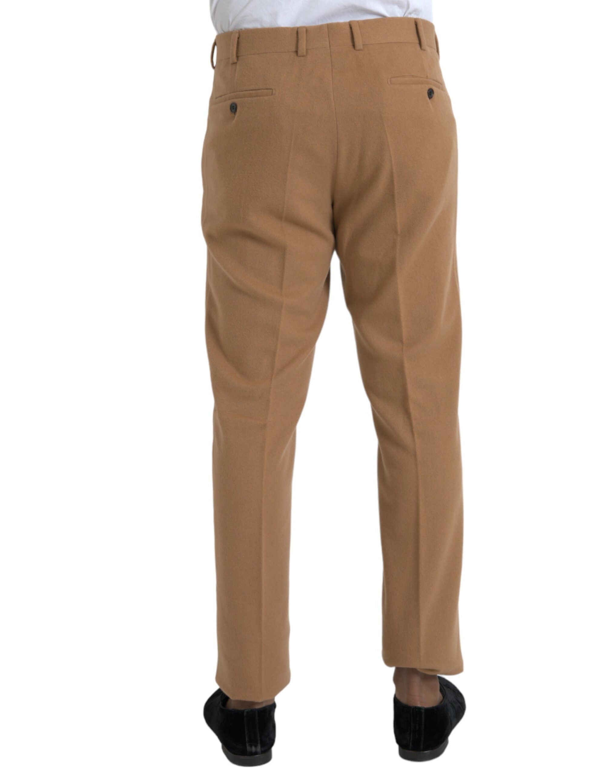 Prada Beige Cashmere Men's Straight Fit Dress Pants