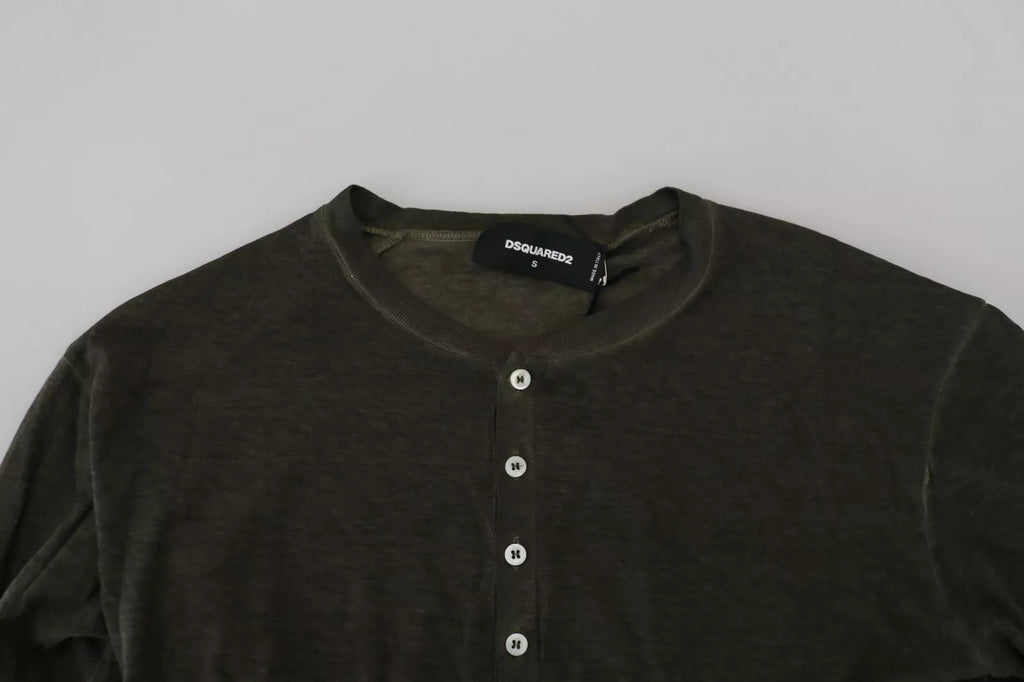 Dsquared² grey cotton-linen long-sleeved sweater