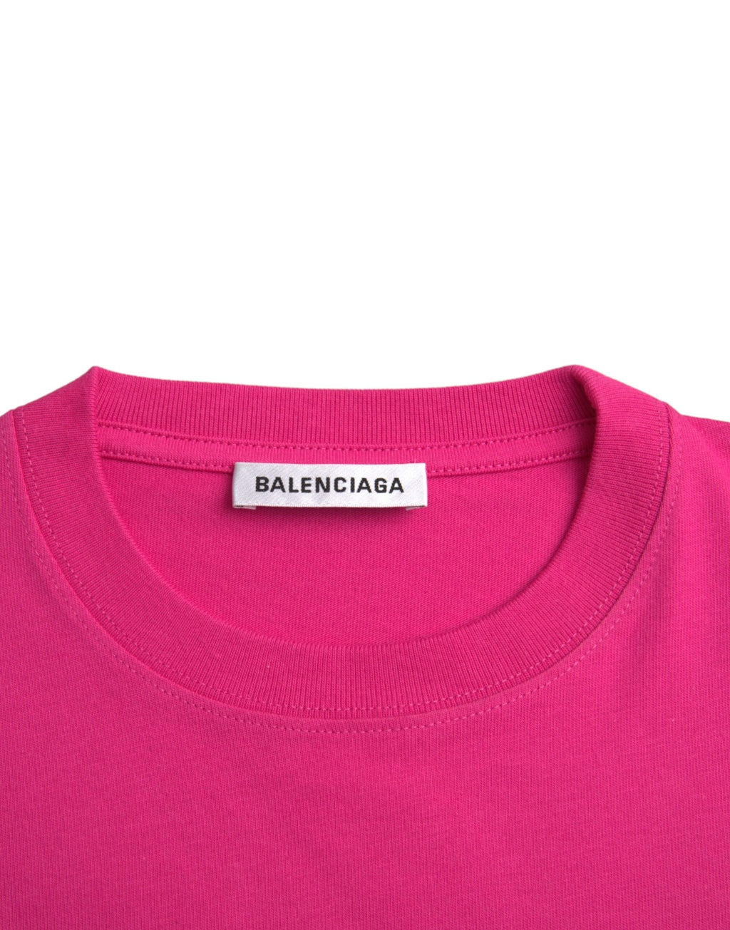 T-shirt Balenciaga rose en coton à col rond et manches courtes