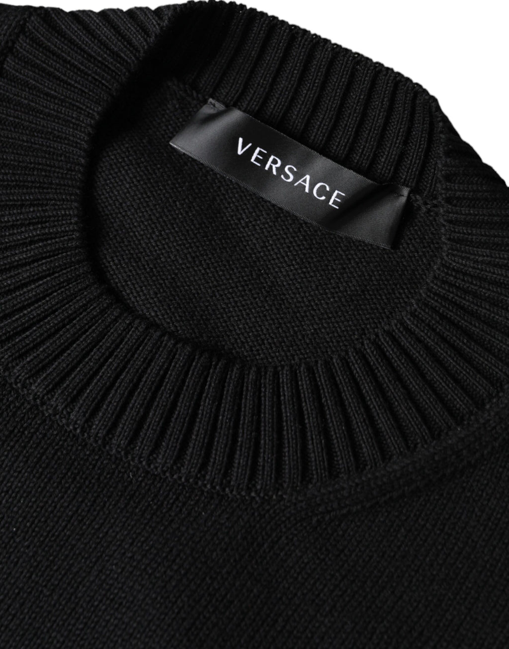 Versace Black Medusa Embroidered Crew Neck Sweater
