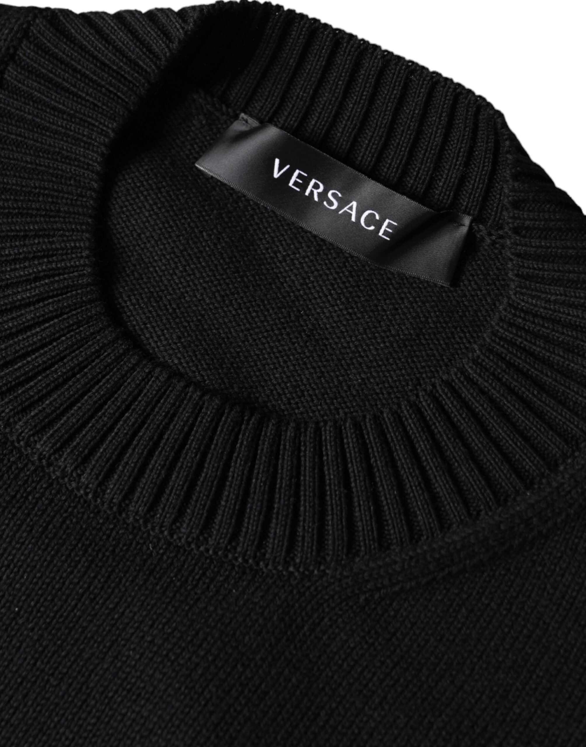 Versace Black Medusa Embroidered Crew Neck Sweater
