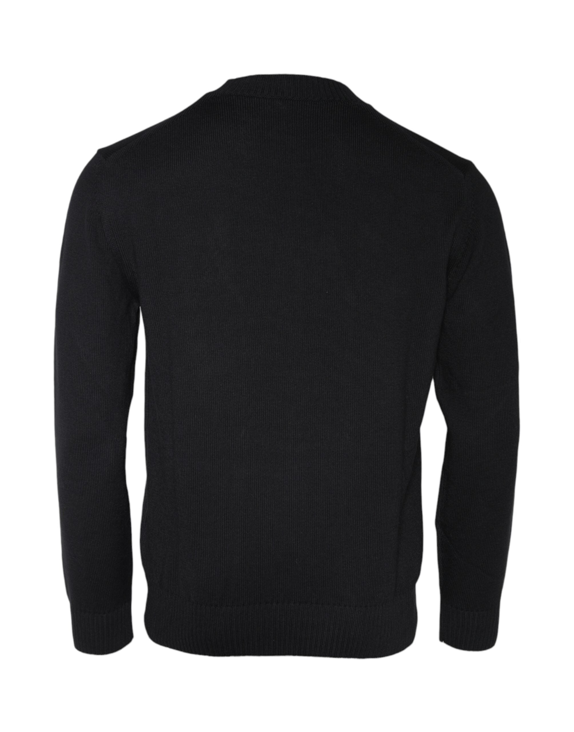 Versace Black Medusa Embroidered Crew Neck Sweater