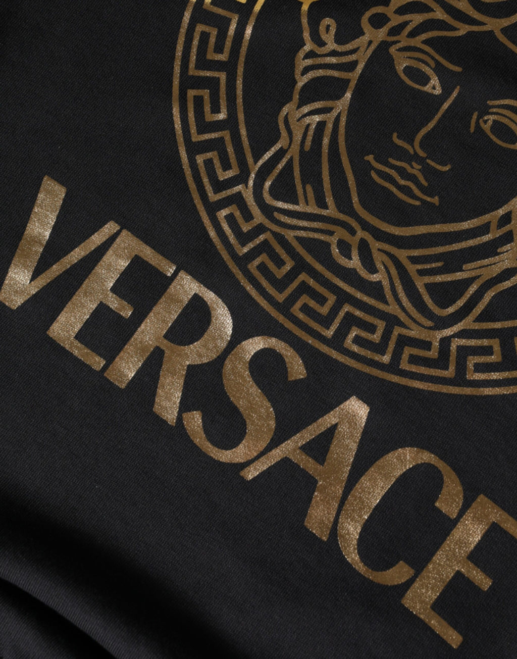 Versace Black Medusa Fleece Cotton Crew Neck Sweatshirt Pullover