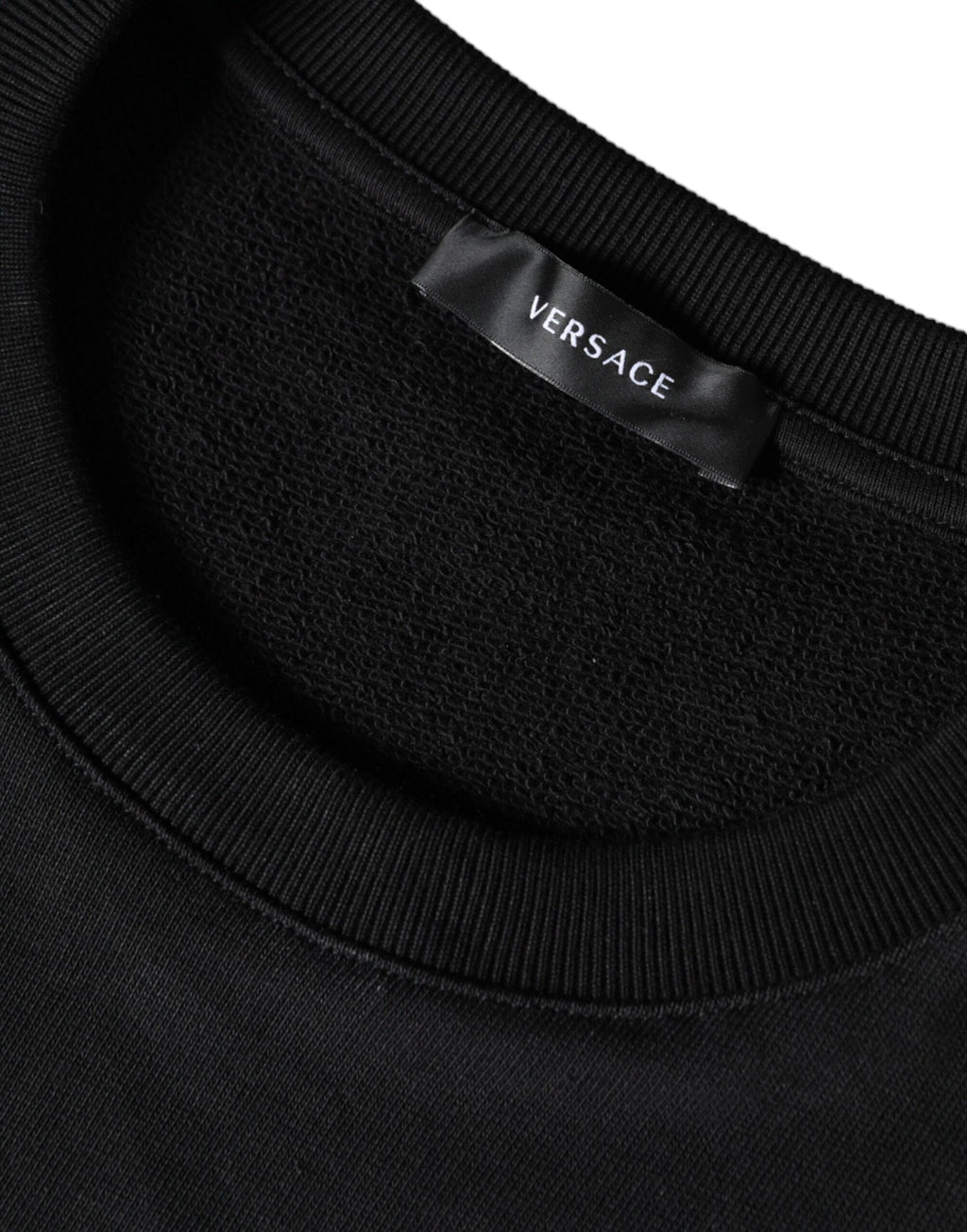 Versace Black Medusa Fleece Cotton Crew Neck Sweatshirt Pullover
