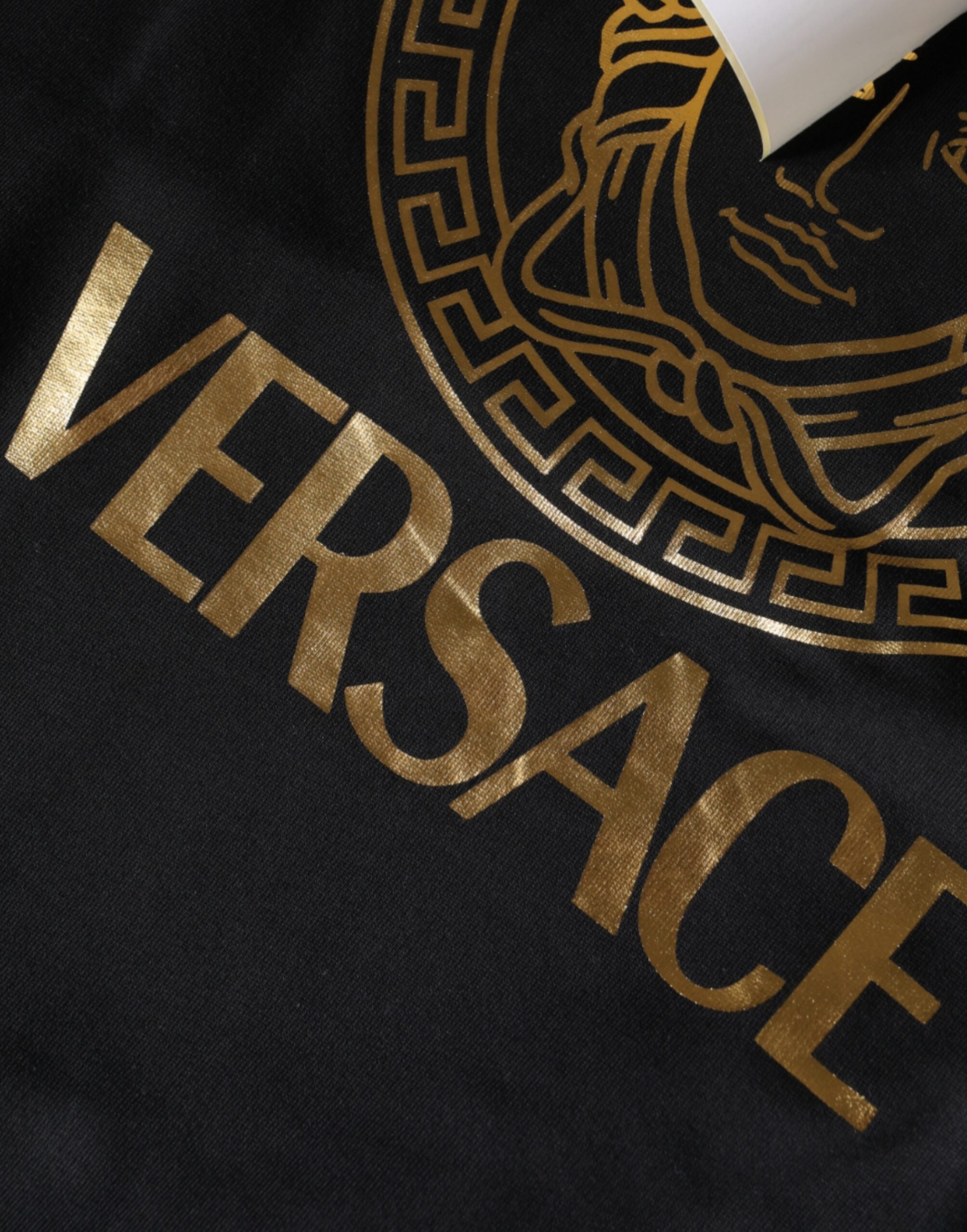 Versace Black Medusa Print Cotton Hoodie Pullover Sweatshirt