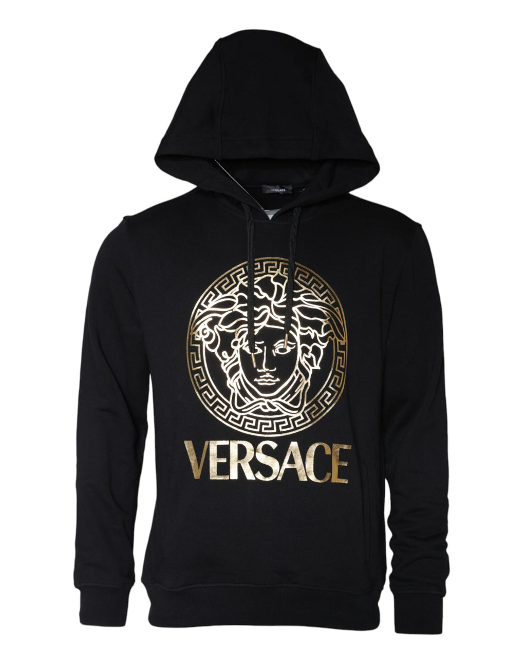 Versace Black Medusa Print Cotton Hoodie Pullover Sweatshirt