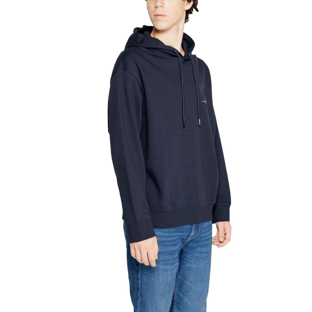 Armani Exchange Blauer Baumwoll-Kapuzenpullover