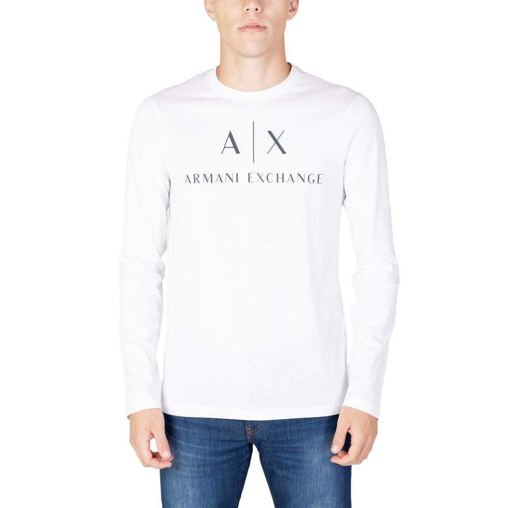 Chemise à manches longues en coton blanc Armani Exchange