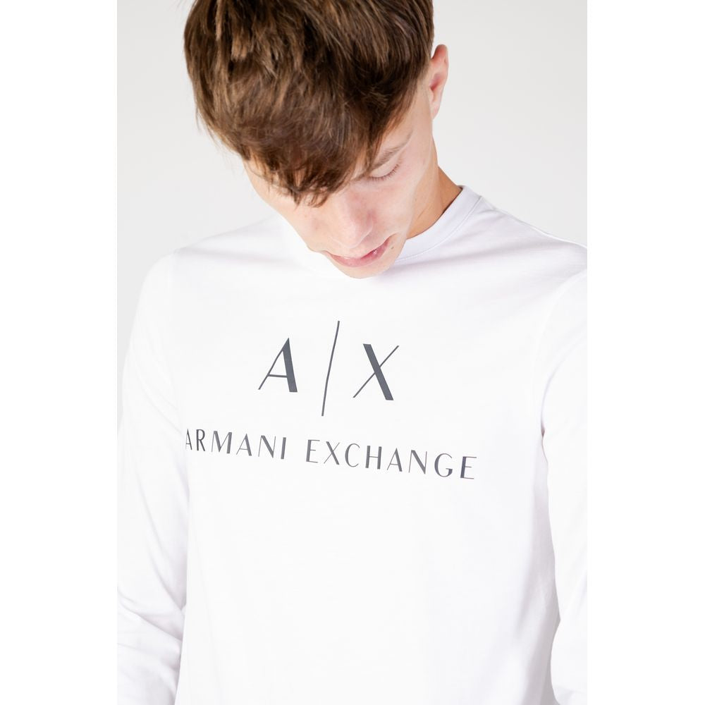 Chemise à manches longues en coton blanc Armani Exchange