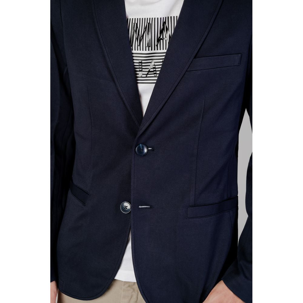Blazer bleu en viscose Armani Exchange
