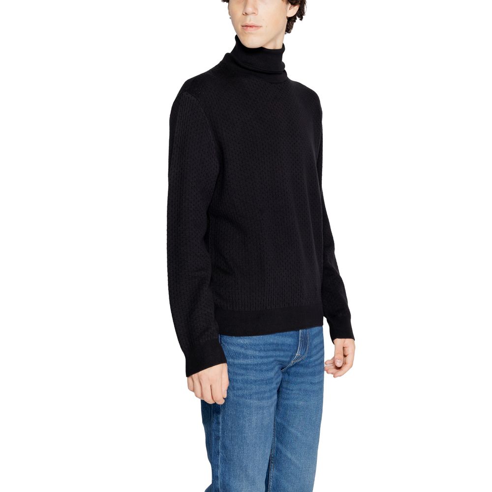 Armani Exchange Schwarzer Baumwoll-Rollkragenpullover