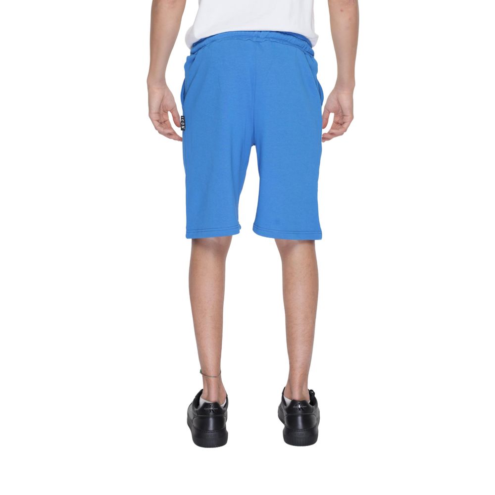 Icon Blaue Baumwoll-Bermuda-Shorts