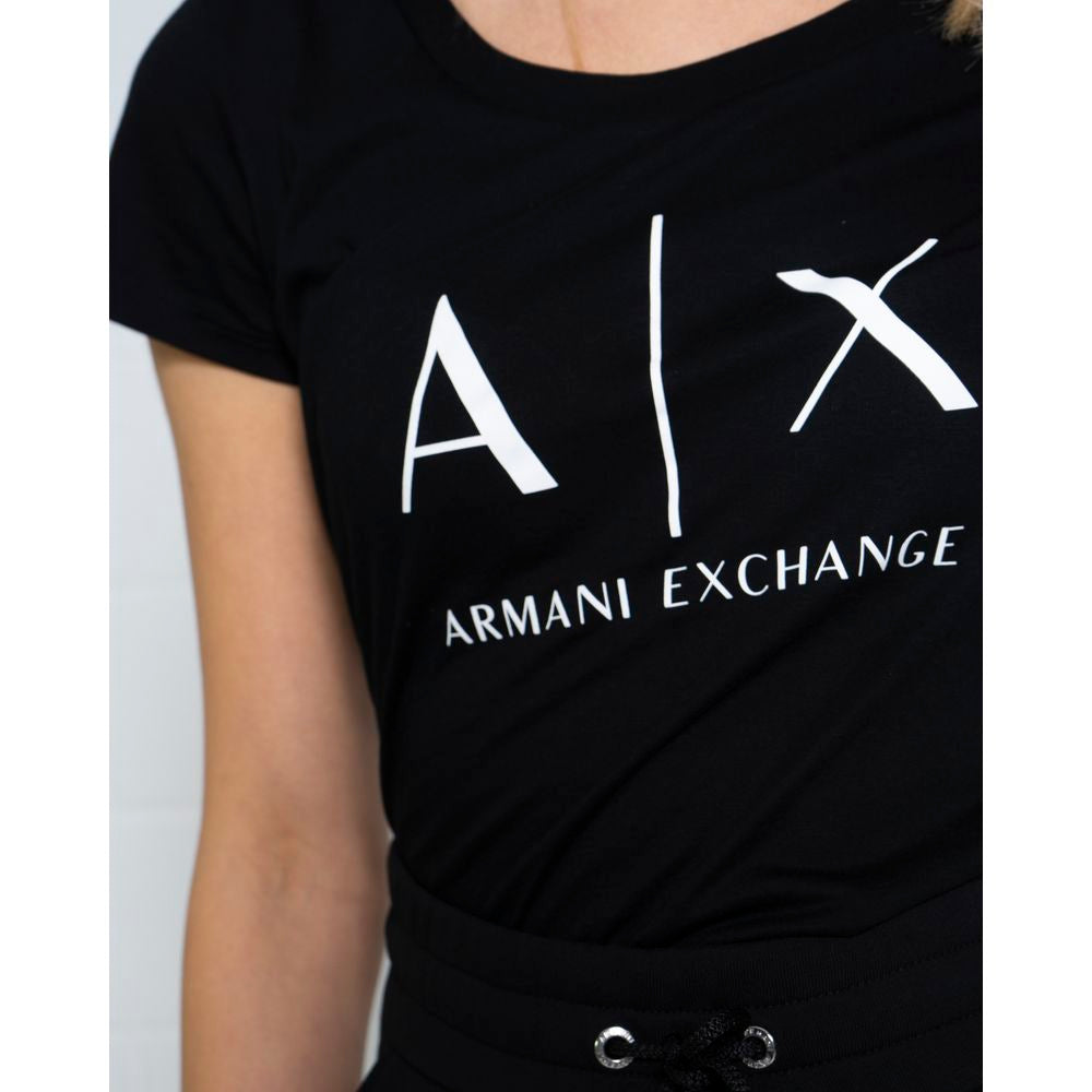 Armani Exchange Schwarzes T-Shirt aus Baumwolle