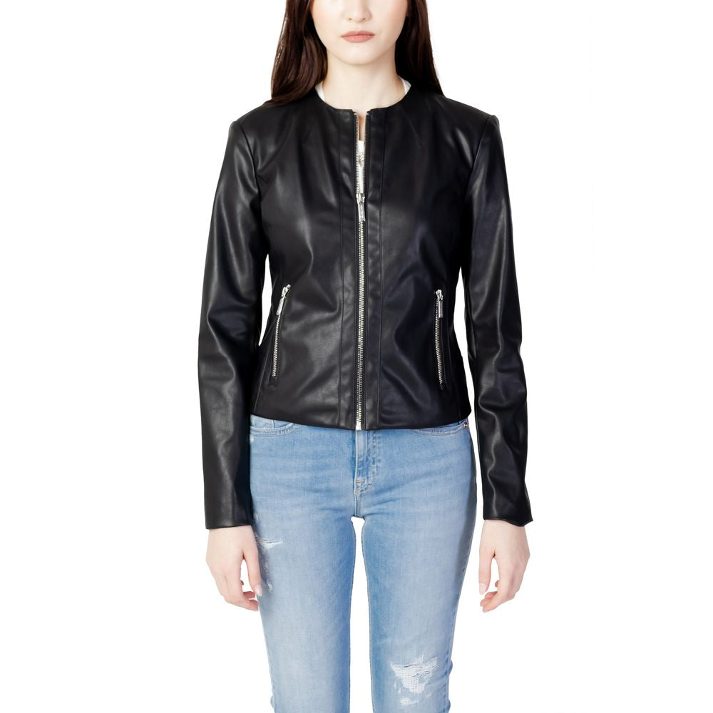 Armani Exchange Schwarze Lederjacke