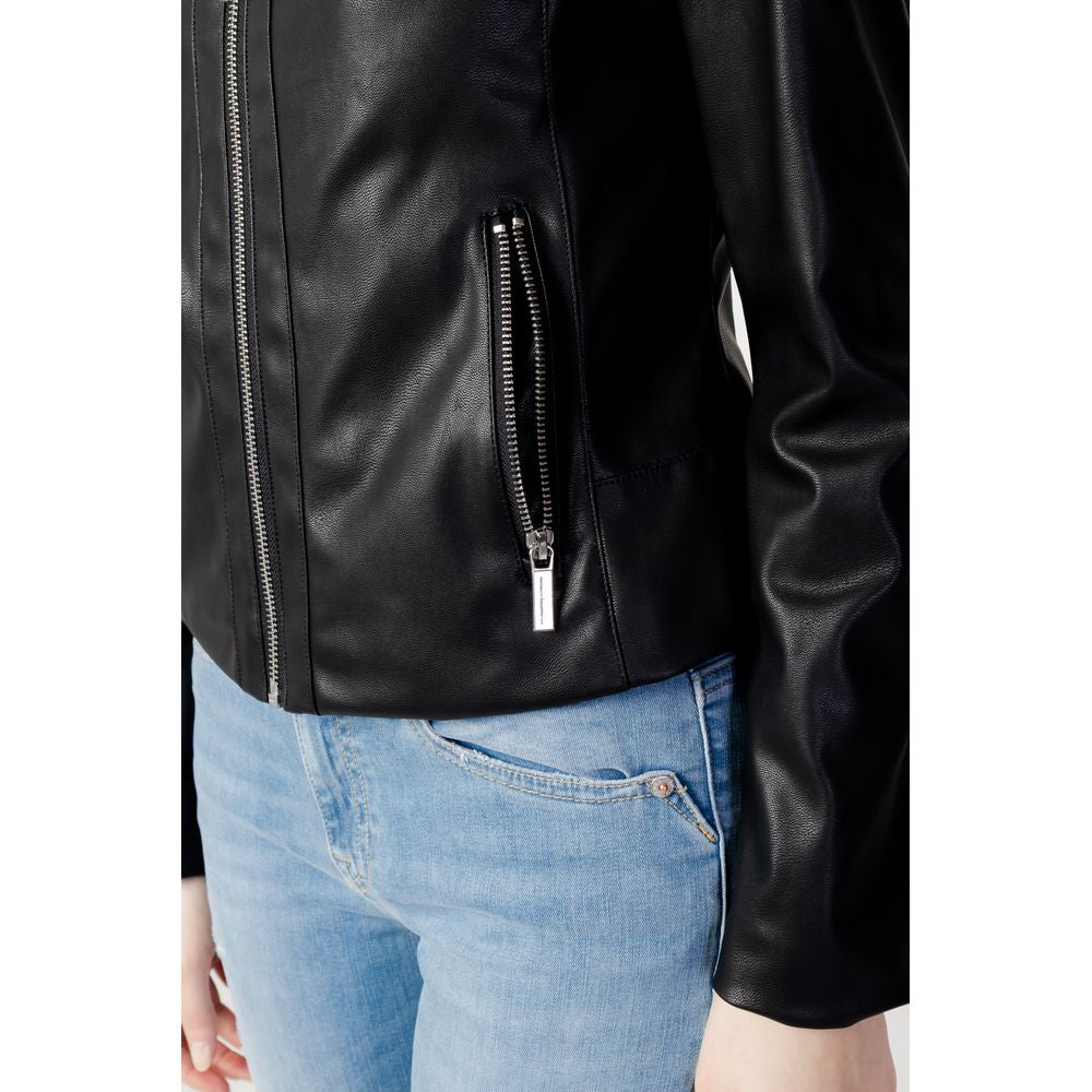 Armani Exchange Schwarze Lederjacke
