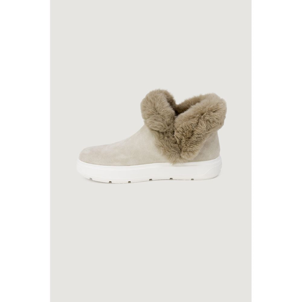 Love Moschino Beigefarbene Chunky-Sneaker aus Leder