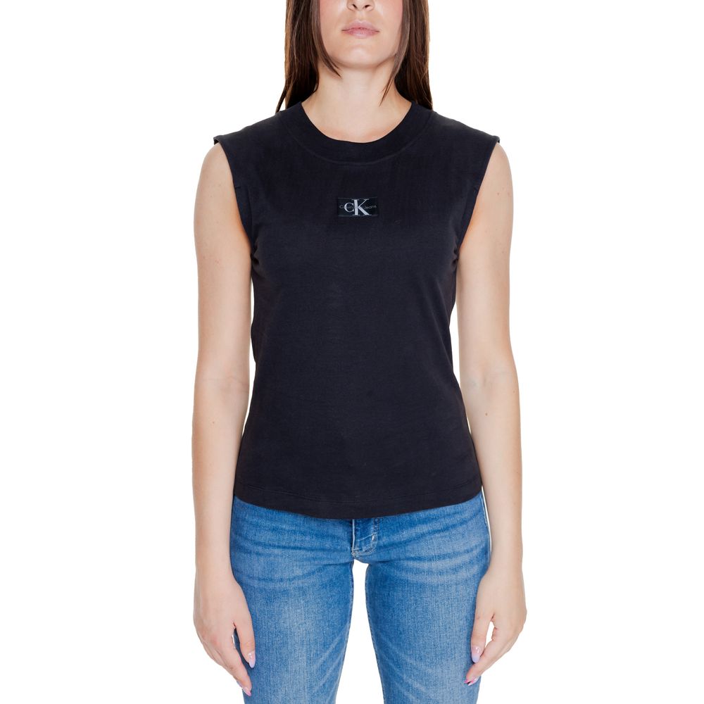 Calvin Klein Jeans Schwarzes T-Shirt aus Baumwolle
