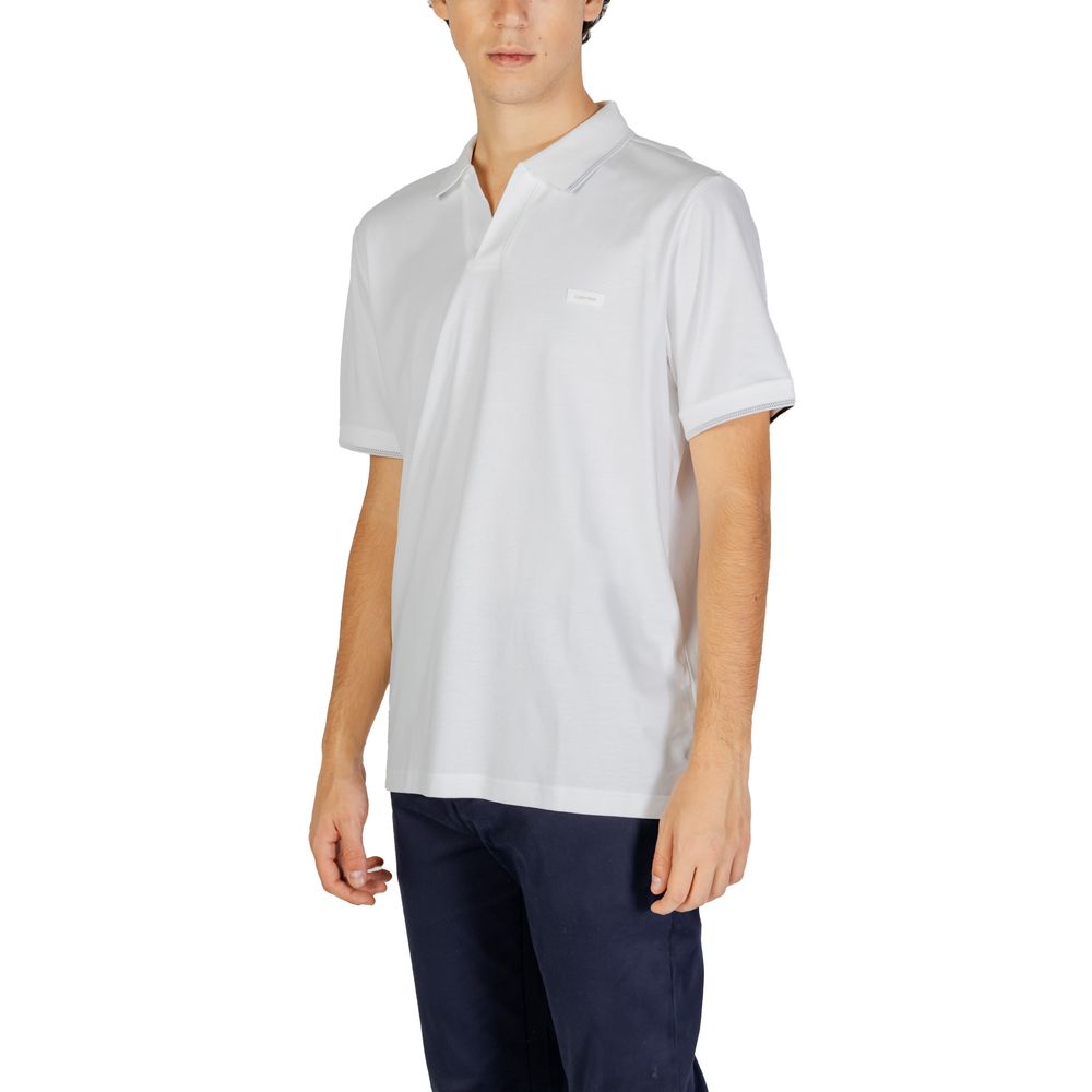 Calvin Klein Jeans Weißes Baumwoll-Poloshirt