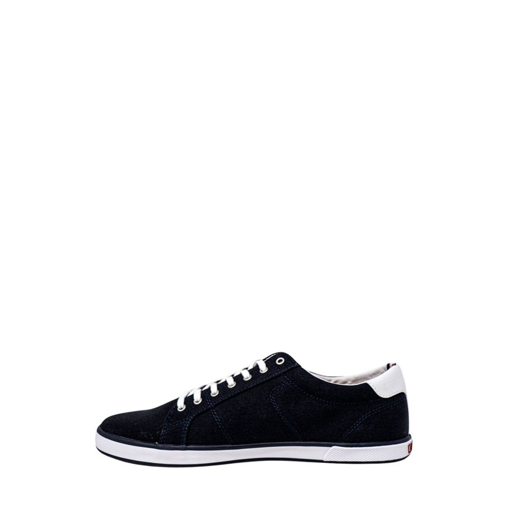 Tommy Hilfiger Blaue Baumwoll-Sneaker mit niedrigem Schaft