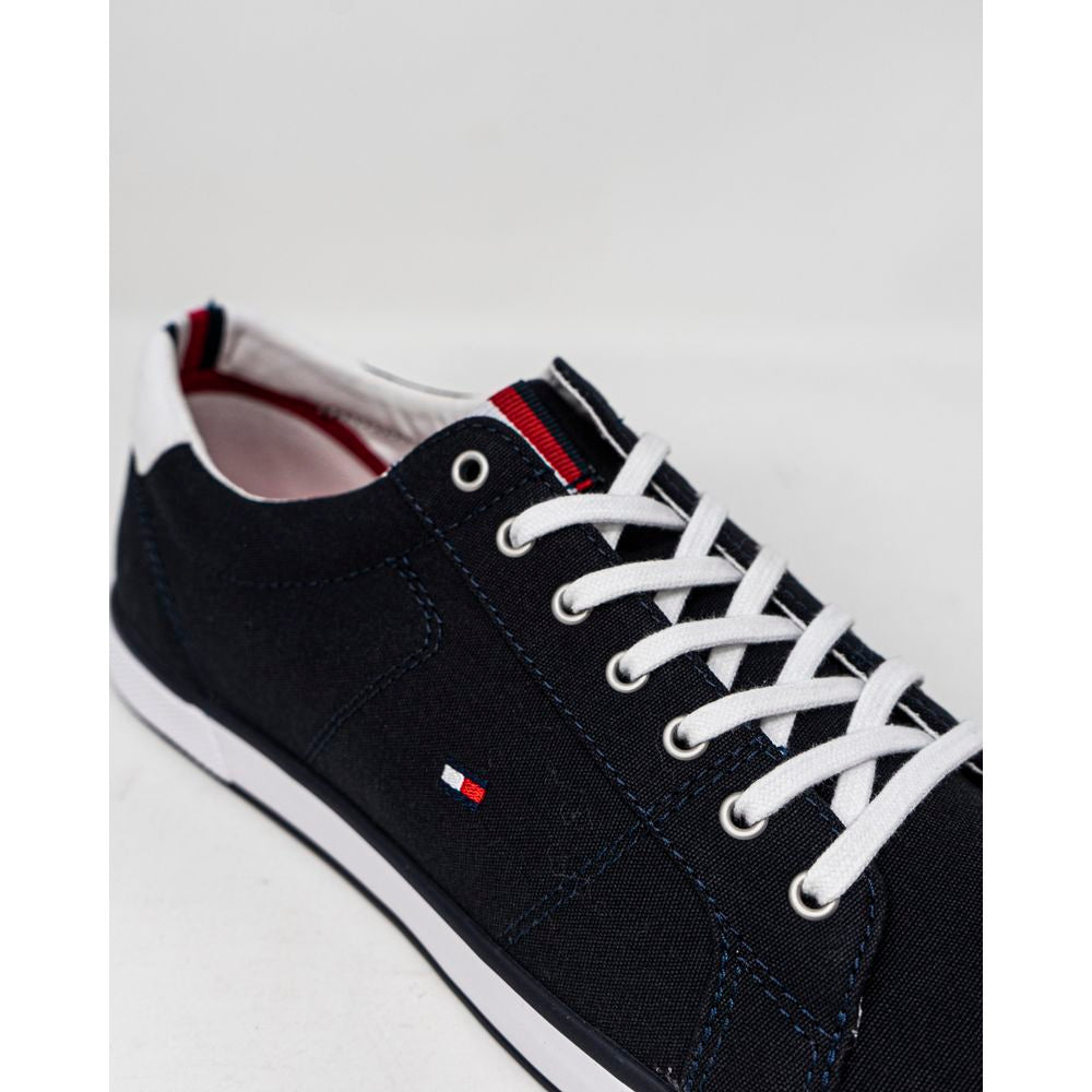 Tommy Hilfiger Blaue Baumwoll-Sneaker mit niedrigem Schaft