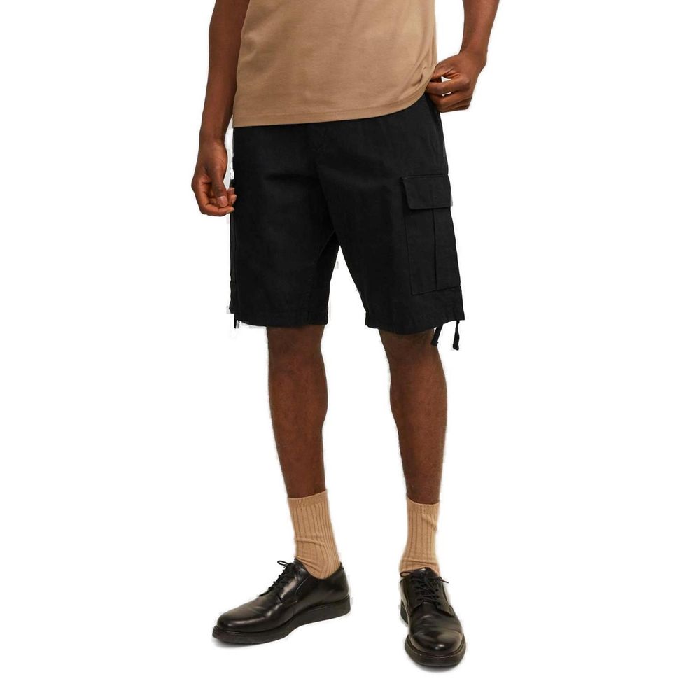 Jack Jones Schwarze Baumwoll-Bermuda-Shorts