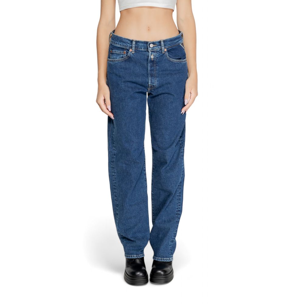 Replay Blaue Baumwoll-Mom-Jeans