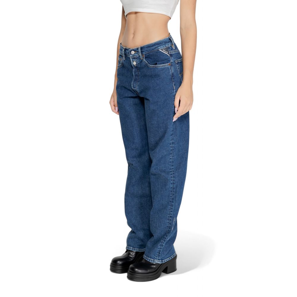 Replay Blaue Baumwoll-Mom-Jeans