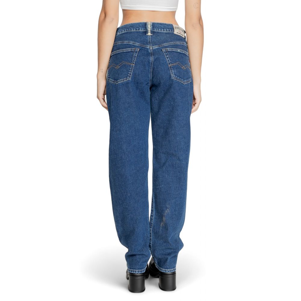 Replay Blaue Baumwoll-Mom-Jeans
