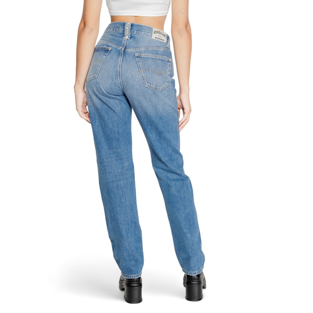 Replay Blaue Baumwoll-Mom-Jeans